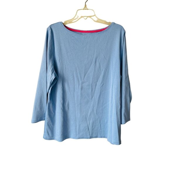 The Talbots Tee - Pima Cotton Bateautneck Light Blue - Picture 2 of 6